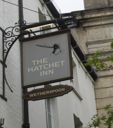 The Hatchet Inn, Newbury outdoor signage