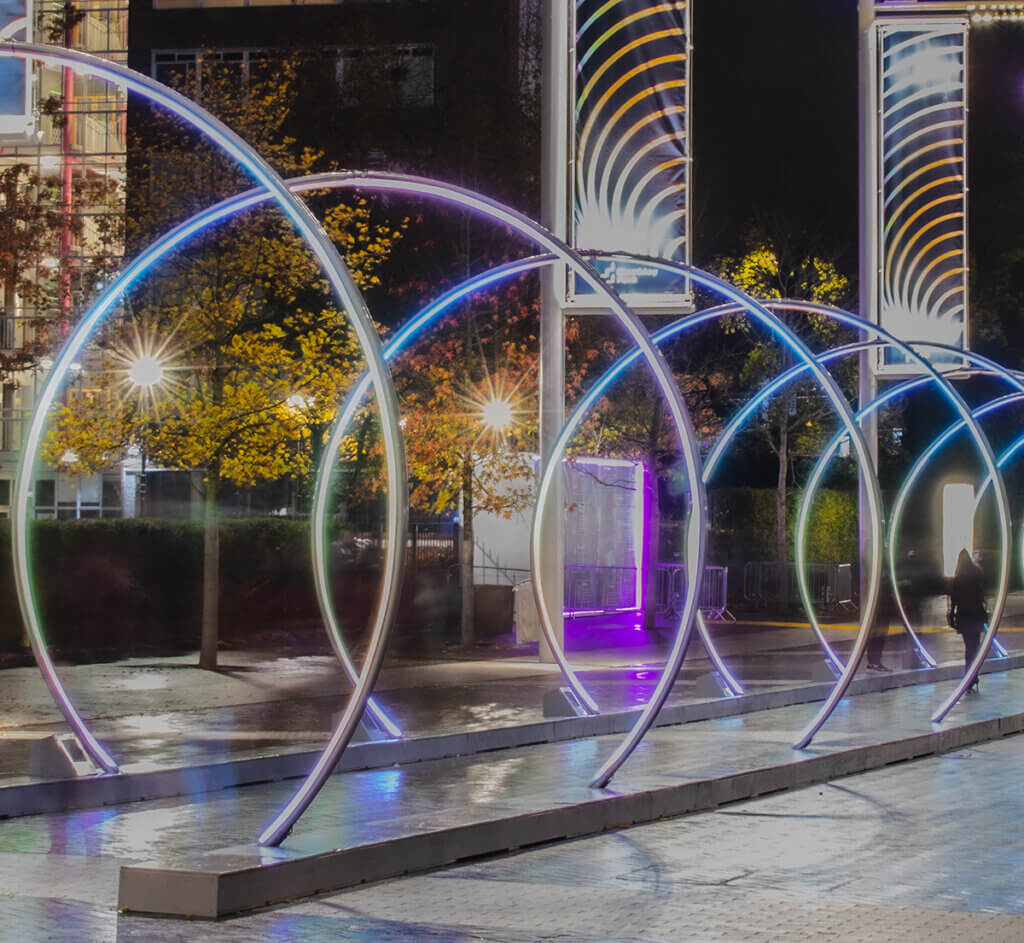 Wembley light rings sculpture