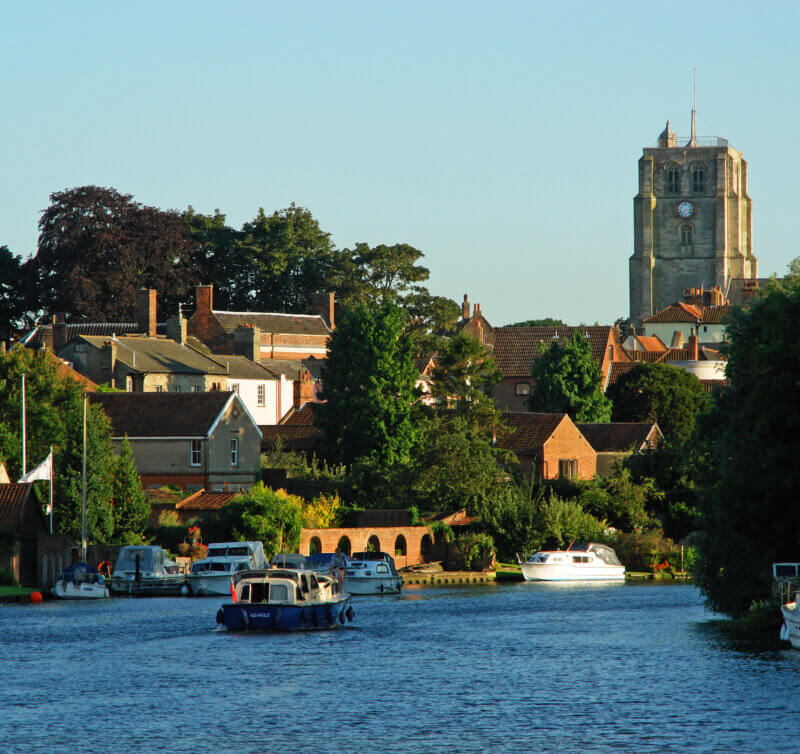 View of the river and church in Beccles