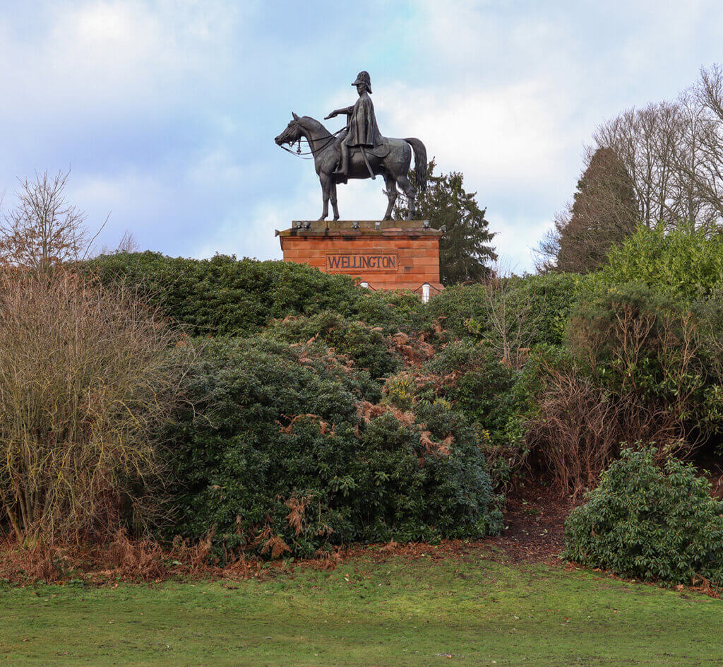Statue of the Duke of Wellington on Round Hill in Aldershot